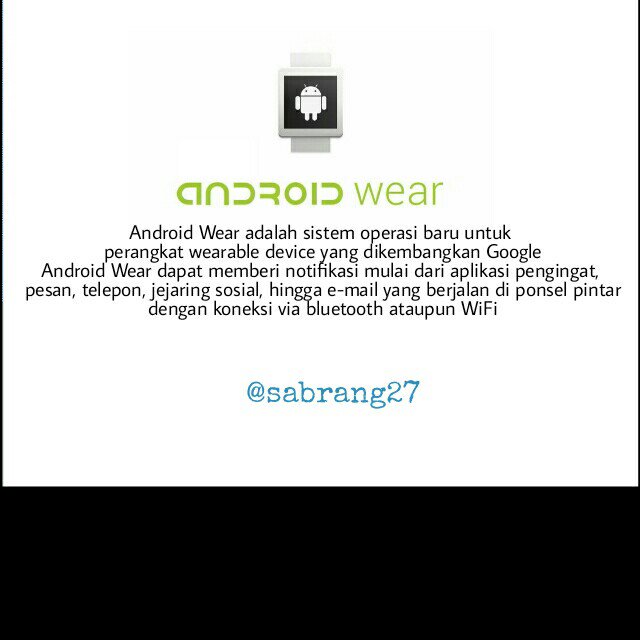sabrang27's tweet photo. @Metro_TV @ASUS_Indonesia Sistem Operasi ANDROID WEAR #AsusDailyQuiz https://t.co/0OwxzsiiHU