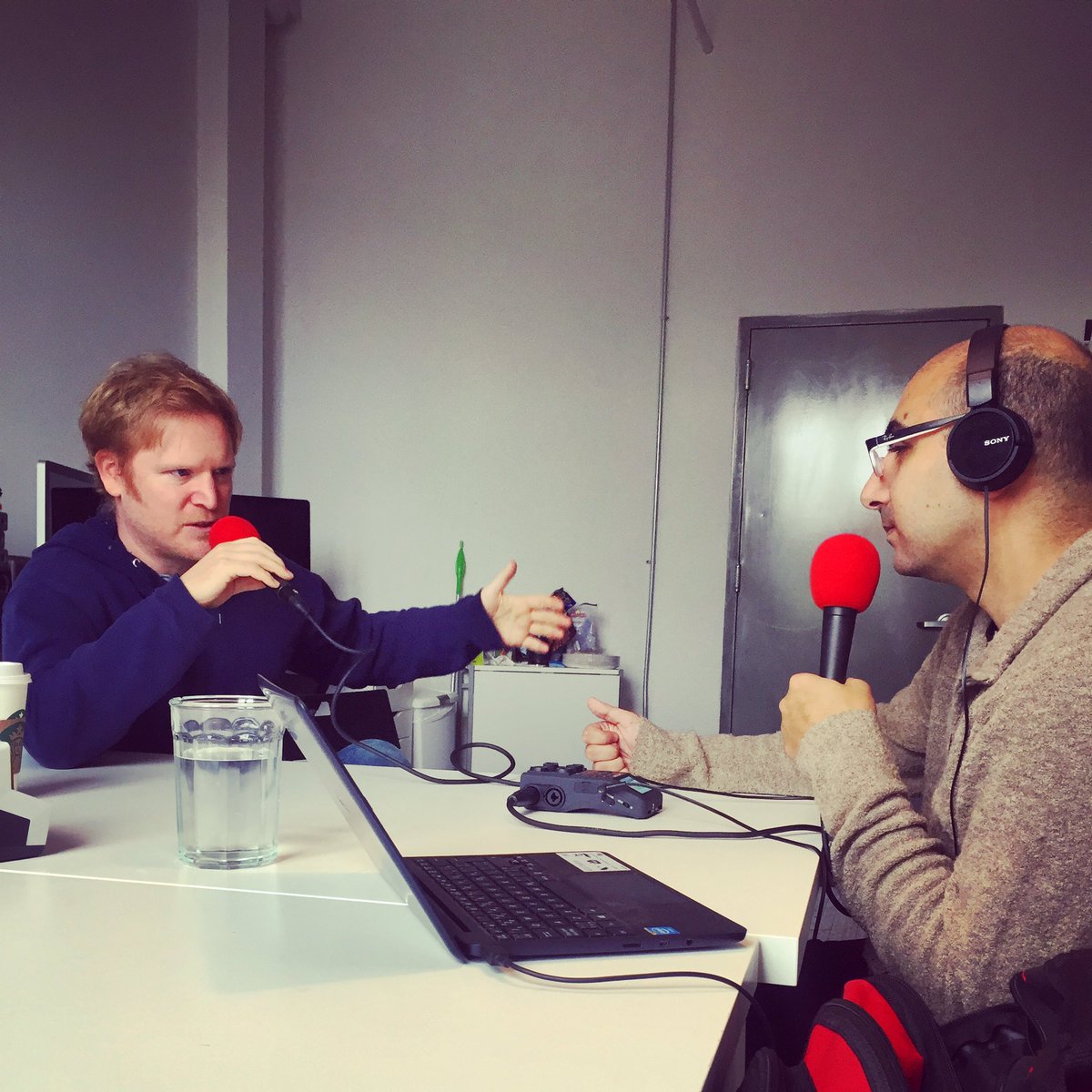 triggercr's tweet photo. Special guest @GirthRadio @mypalsammy are in the Trigger office today to interview @wryankipp about @CabinShortFilm #shortfilm #interview https://t.co/D6dvOwK7UI