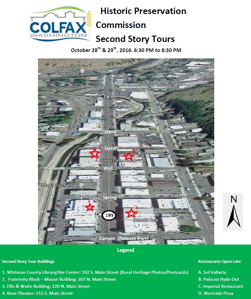 ColfaxWa's tweet photo. Second Story Historic/Ghost Tours Tonight and Tomorrow from 6:30 to 8:30 PM. #Halloween #HauntedPalouse https://t.co/MqE7FC26um