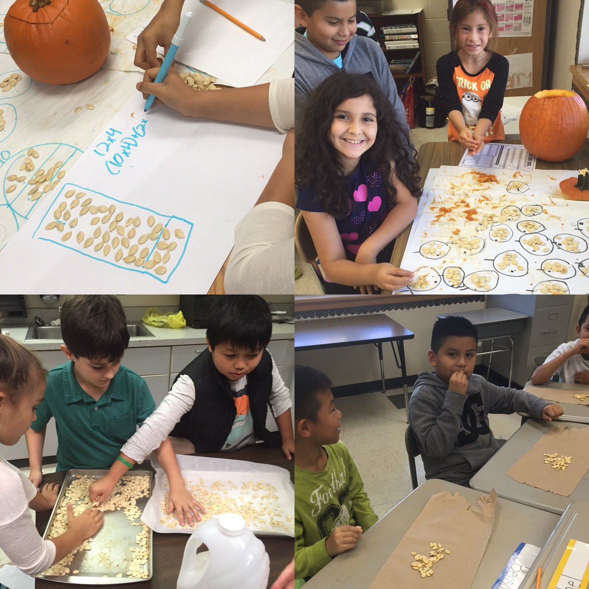 Count, multiply, cook, eat!  Pumpkin day was a success!🎃