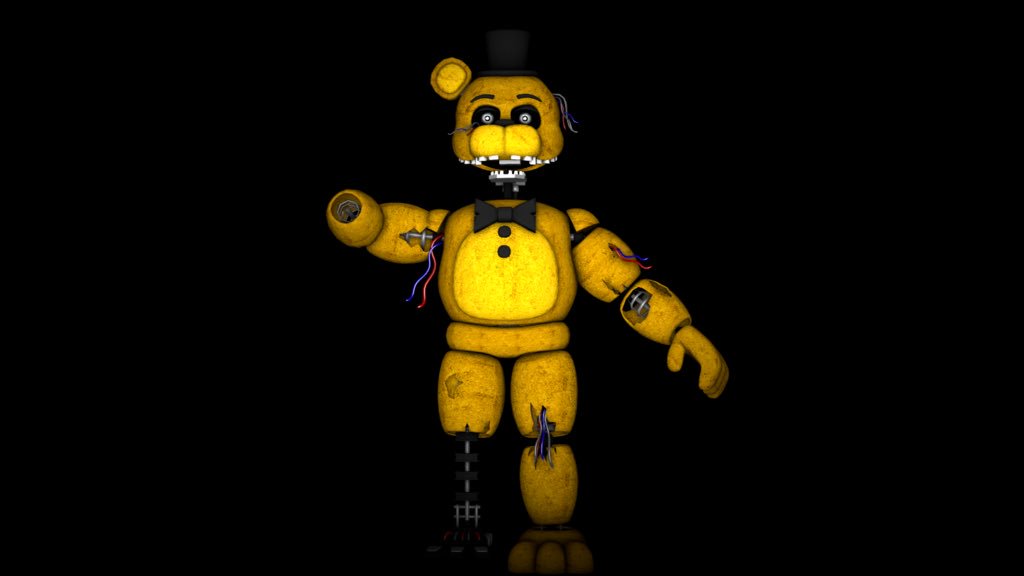 Un animatrónico fusionado de fredbear y springtrap