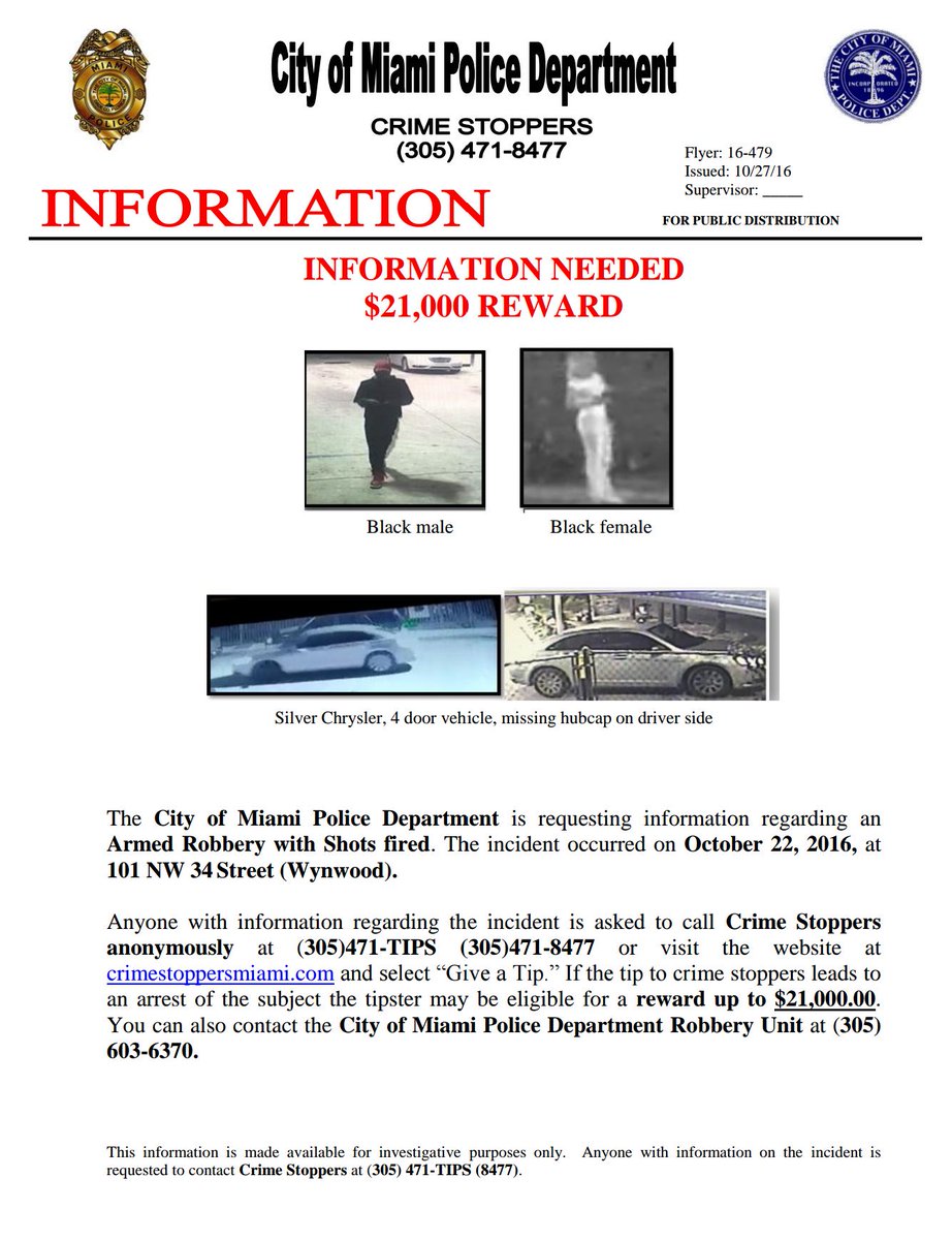 MiamiPD's tweet image. A reward of $21,000 is being offered in the case regarding the duo of robbers. We need help identifying the subjects