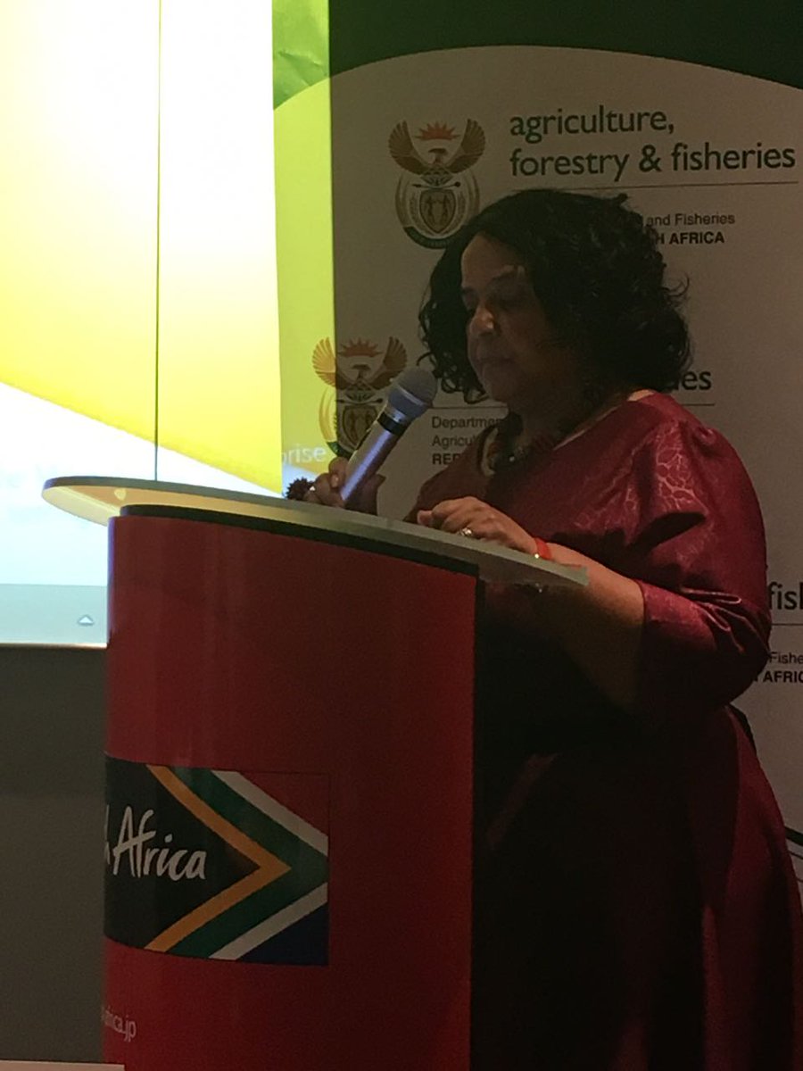 Ambassador Beryl Rose Sisulu opening the SA Fruit Seminar at the Republic of South Africa in Tokyo, Japan.