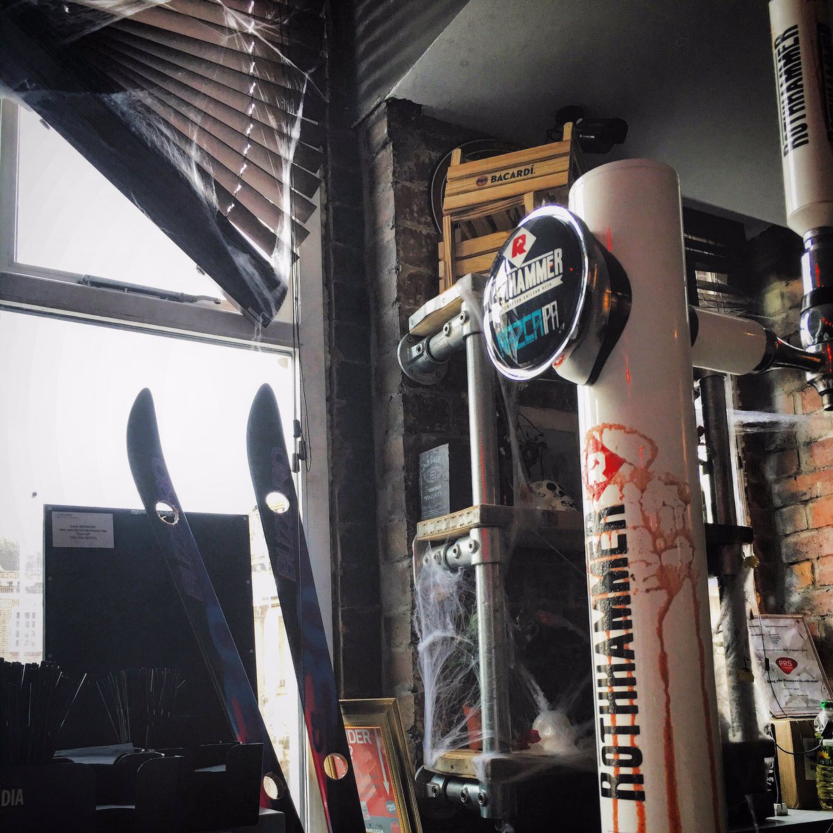 We're open and the <a href="/RothhammerCraft/">CervezaRothhammer</a> is fresh to death. 2-for-1 cocktails and £15 bottles of prosecco until 10pm. 🔪💀 #Halloween #Chesterfield