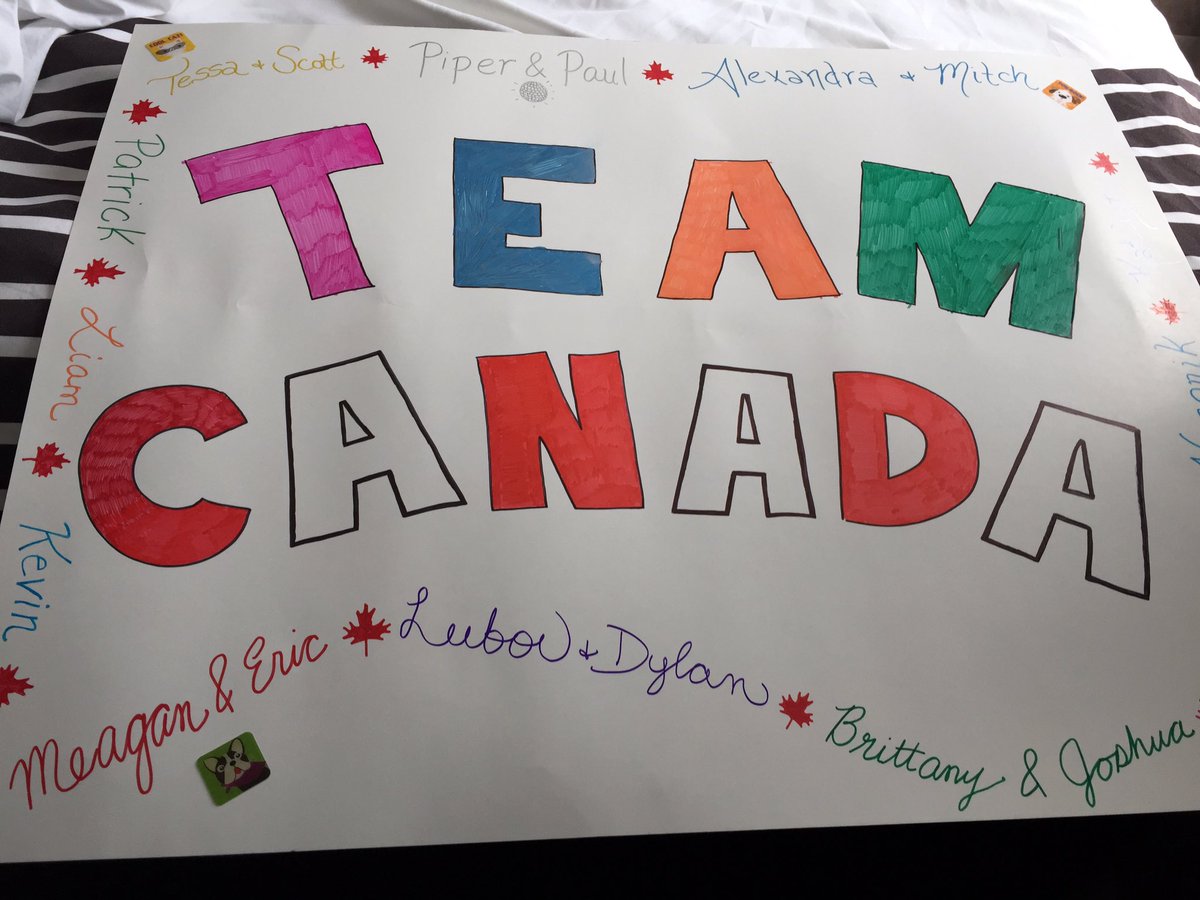 soccersarati's tweet photo. Working on our poster for @SkateCanada #SCI16 @SkateTSN @kaetlyn_23 @AlaineChartrand @tessavirtue @ScottMoir @VeronikMallet @britt_jones96 https://t.co/osE4cj3HUV
