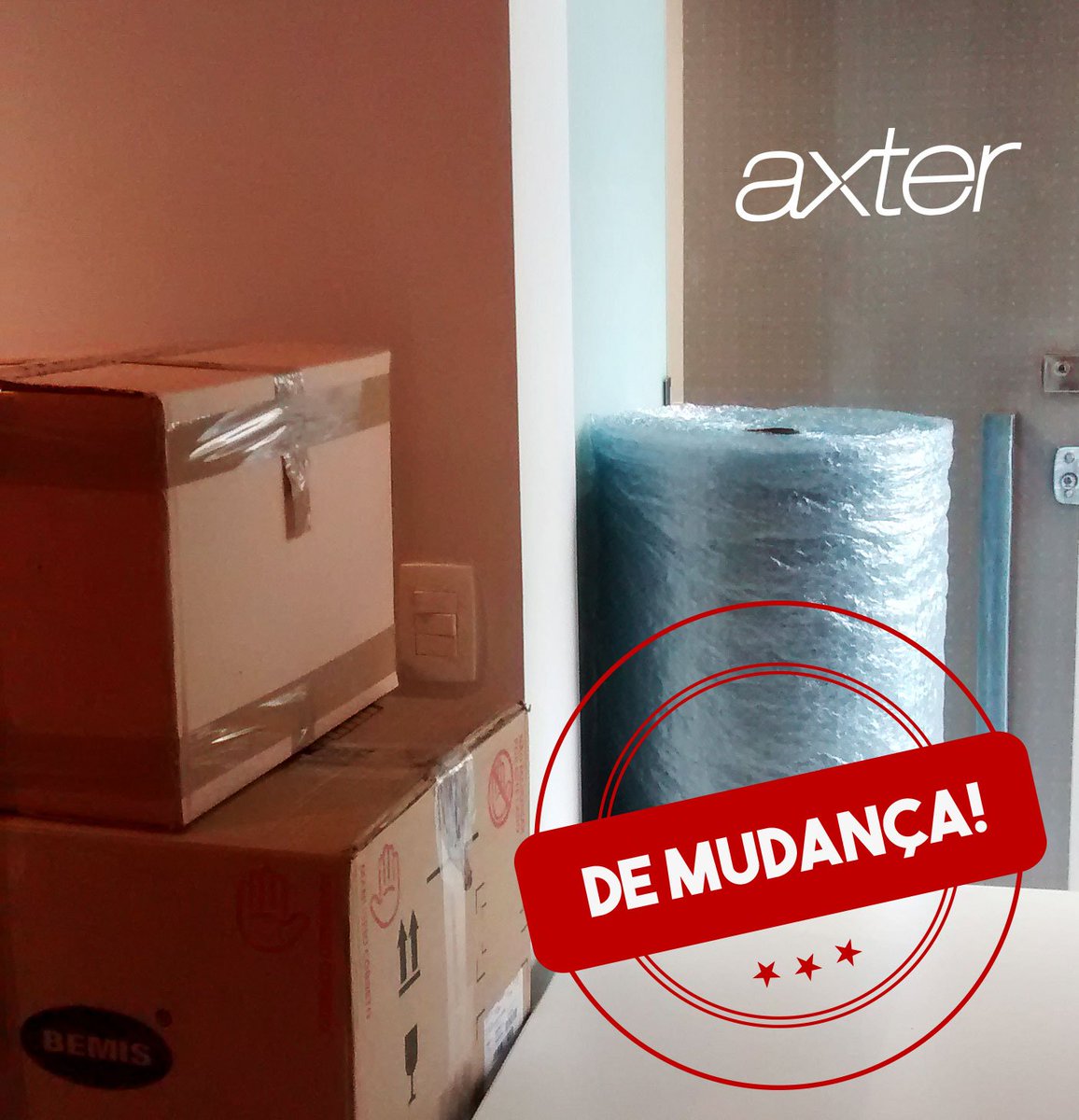 AxterIT's tweet photo. ESTAMOS DE MUDANÇA! 
A partir do dia 31/10 estaremos em novo endereço! 
Alameda Oscar Niemeyer, 400/901
Vale do Sereno - Nova Lima/MG https://t.co/OJWsVPFAJj