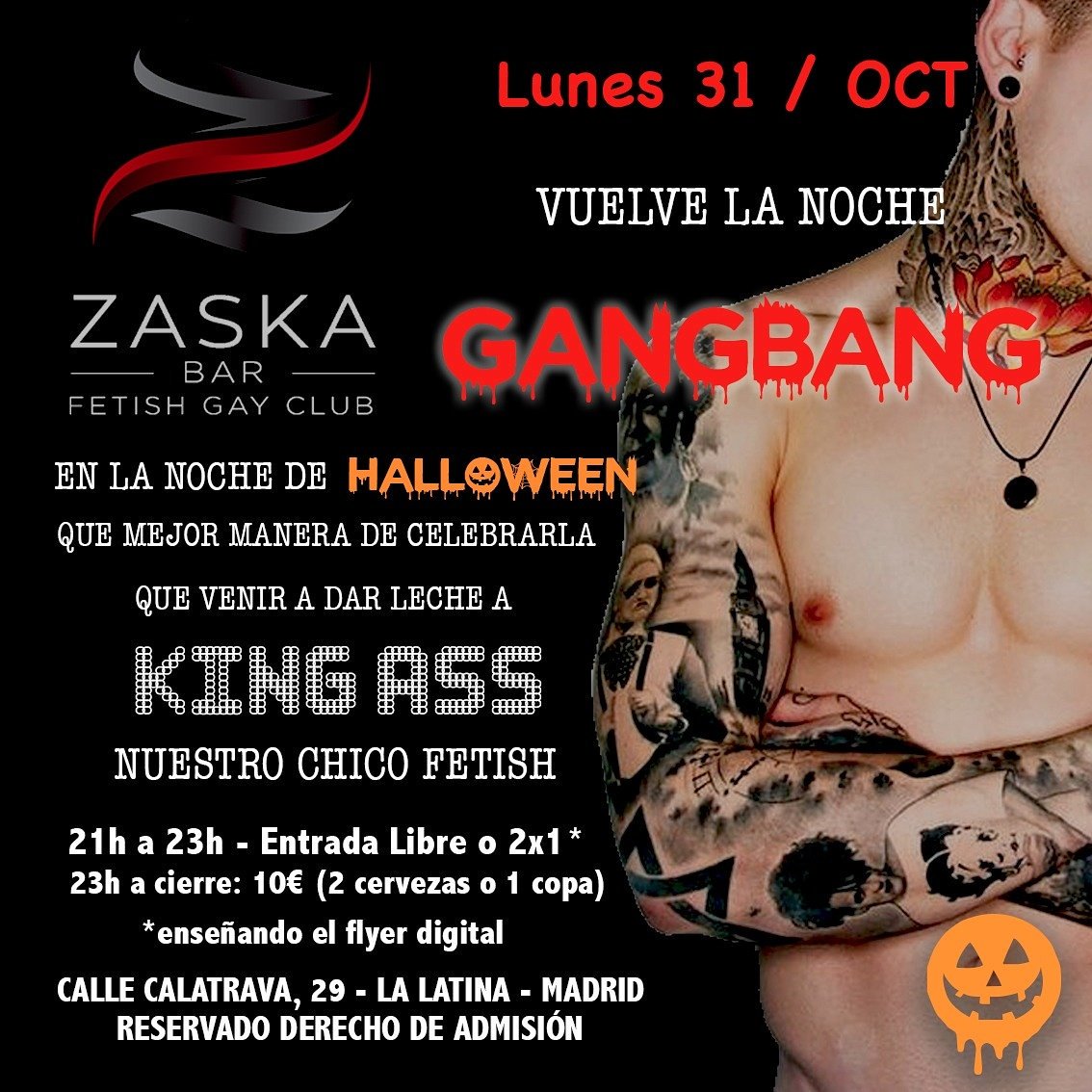 fetishsex79's tweet photo. Noche #gangbang en @Zaskaclub1 ven a dar leche a #kingass nuestro chico #fetish y disfruta de la noche #halloween mucho #chueca #gay #fetish https://t.co/MvMY5oqapz