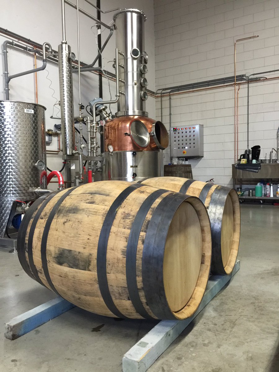 Filled these two today...former Fino-Sherry casks from Jerez, Spain. Good times ahead....#gin #distillery #waggingfinger