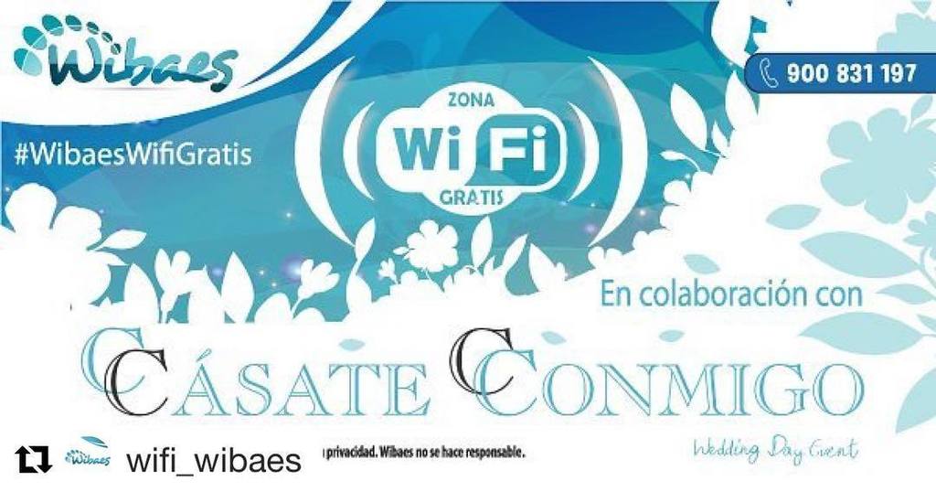 Anunciamos novedades!! Nuestro evento tendrá wifi gratuito Gracias al patrocinio de @wifi_wibaes 🙌🏼🙌🏼🙌🏼 #casateconm…