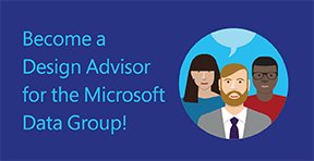 #SQLPass Become a Design Advisor for the Microsoft Data Group!  Let your opinions drive future Microsoft tools.  bit.ly/msdgdesign