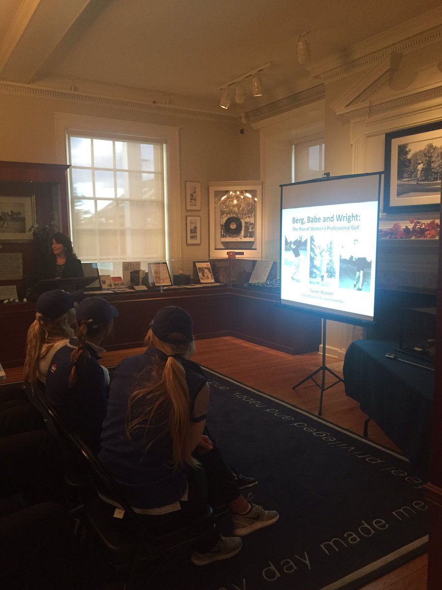 SHUWGolf's tweet photo. Thank you to the @usgamuseum staff for presenting a history of women's golf to all of the teams this evening! #pirateinvite https://t.co/tdtnHDBikz