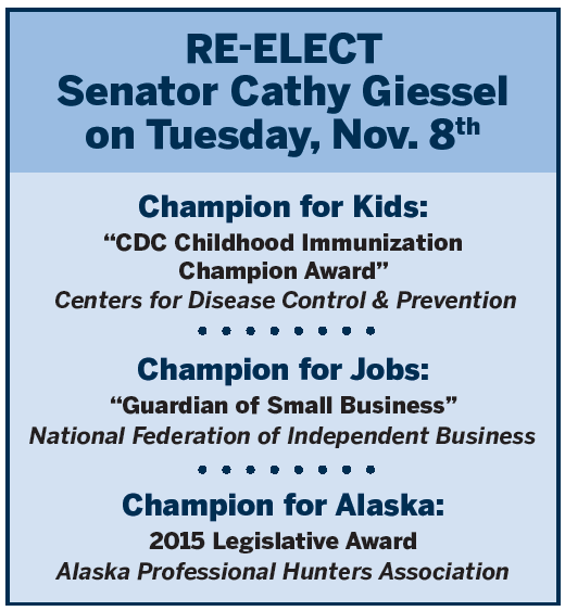 WeAreAK's tweet photo. Sen. Cathy Giessel is quite the award winner! Voters should re-elect Senator Giessel on Tuesday November 8th! #akelect #akleg #GOTV https://t.co/nExviTMHgs