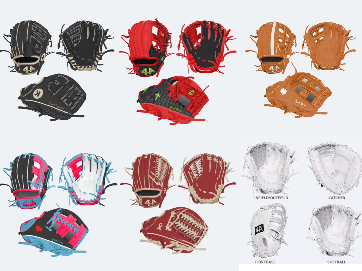 44ProCustom's tweet photo. We have made some small but important changes to the glove builder! You can now choose from 20 color options for the extra thumb graphics 🙌 https://t.co/CV3ibJGtNf