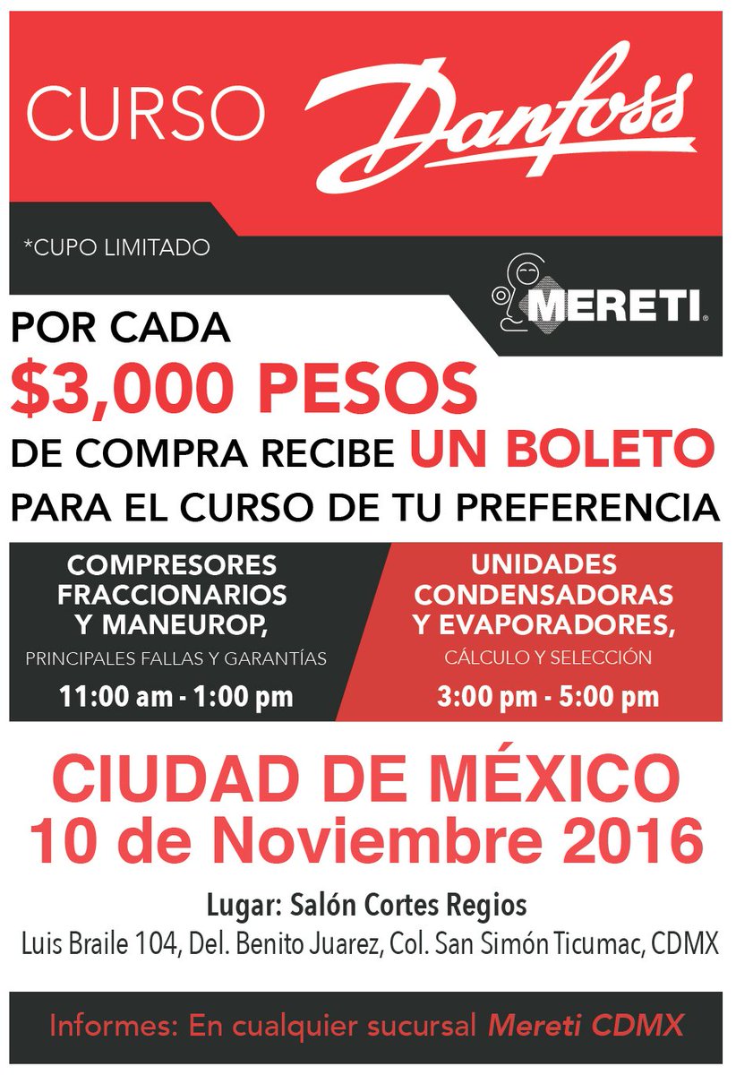 MeretiMX's tweet photo. No dejes pasar la oportunidad de actualizarte con nuestros amigos de #Danfoss 

¡Consigue ya tus boletos! https://t.co/3Y4YLN1OKZ