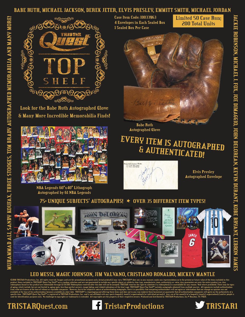 TRISTARQuest's tweet photo. We're taking Quest to another level. 
A TOP Level. 

Look for the Babe Ruth Autographed Glove &amp; more!
Redeem at https://t.co/769tHmSFO5 https://t.co/yeI3a620eR