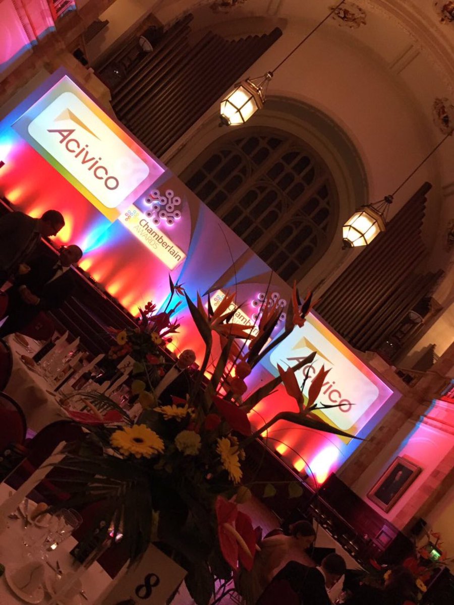 AcivicoGroup's tweet photo. The @AcivicoLtd logo looks fab! Shining brightly as one of the sponsors at tonight's @Chamberlains #CA16 #Proud ๐๐ผ๐ https://t.co/UateMoqs4W
