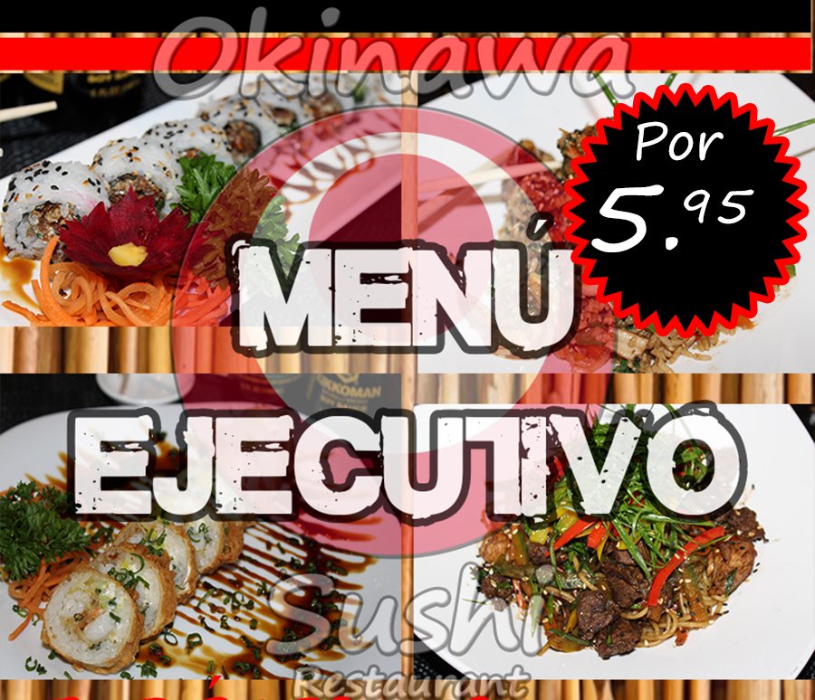 ¡QUÉ ESPERAS! PON A PRUEBA TU PALADAR CON NUESTRO NUEVO MENÚ EJECUTIVO Y COMBINALO COMO DESEES #OKINAWA #SUSHI #VivaPanama #LOVESUSHI