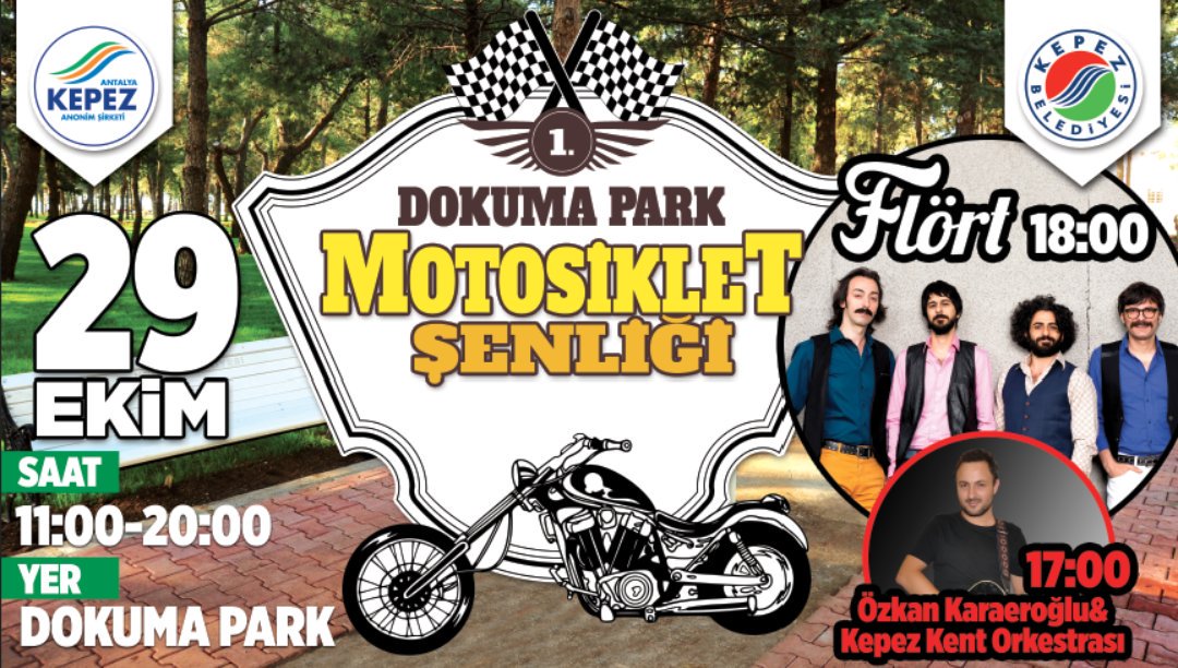 1.Dokuma Park Motosiklet Şenliği'ne tüm motosiklet severler davetlidir. <a href="/HTutuncu/">Hakan TÜTÜNCÜ</a> <a href="/BasriCokun/">Basri Coşkun</a>