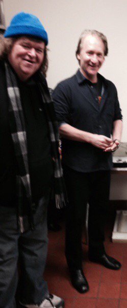 MMFlint's tweet photo. W/Bill Maher @ my comedy fest in Mich. in 2015. 1 of us flew in from California. The plane could barely land. TY Bill https://t.co/FFq3gXJt9G