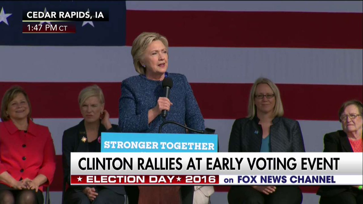 FoxNews's tweet photo. .@HillaryClinton: "With just 11 days left, we've got work to do." https://t.co/aQL4IhrtJq