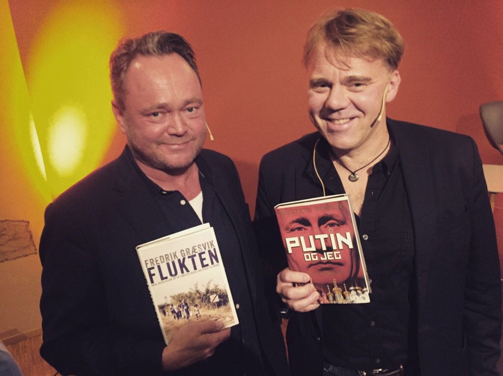 To legender. Fredrik Græsvik og Øystein Bogen har gitt ut bøkene "Flukten" og Putin og jeg". Dette er menn blant menn!
