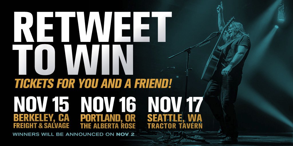 alanthomasdoyle's tweet photo. WIN 2 tix to BG’s &amp; me in Berkeley, Portland, or Seattle!  To Enter: 
1 Retweet
2 Reply which show you’d like to see https://t.co/KMNIxnnIZI