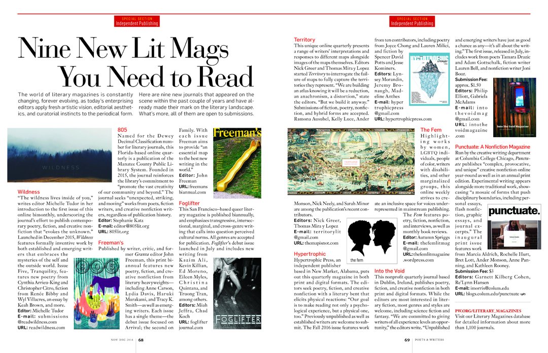 poetswritersinc's tweet photo. From the Nov/Dec issue, nine new lit mags you need to read (that are all open to submissions)! https://t.co/cnEyYIfSVc https://t.co/eIsk3Gmjiy