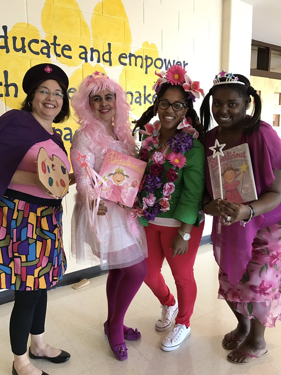 DrMillsAP's tweet photo. Book Character Day @LFLions #PinkAlicious #Purplicious #Silverlicious #Emeraldalicious #LFPride https://t.co/uOwDZRUskV