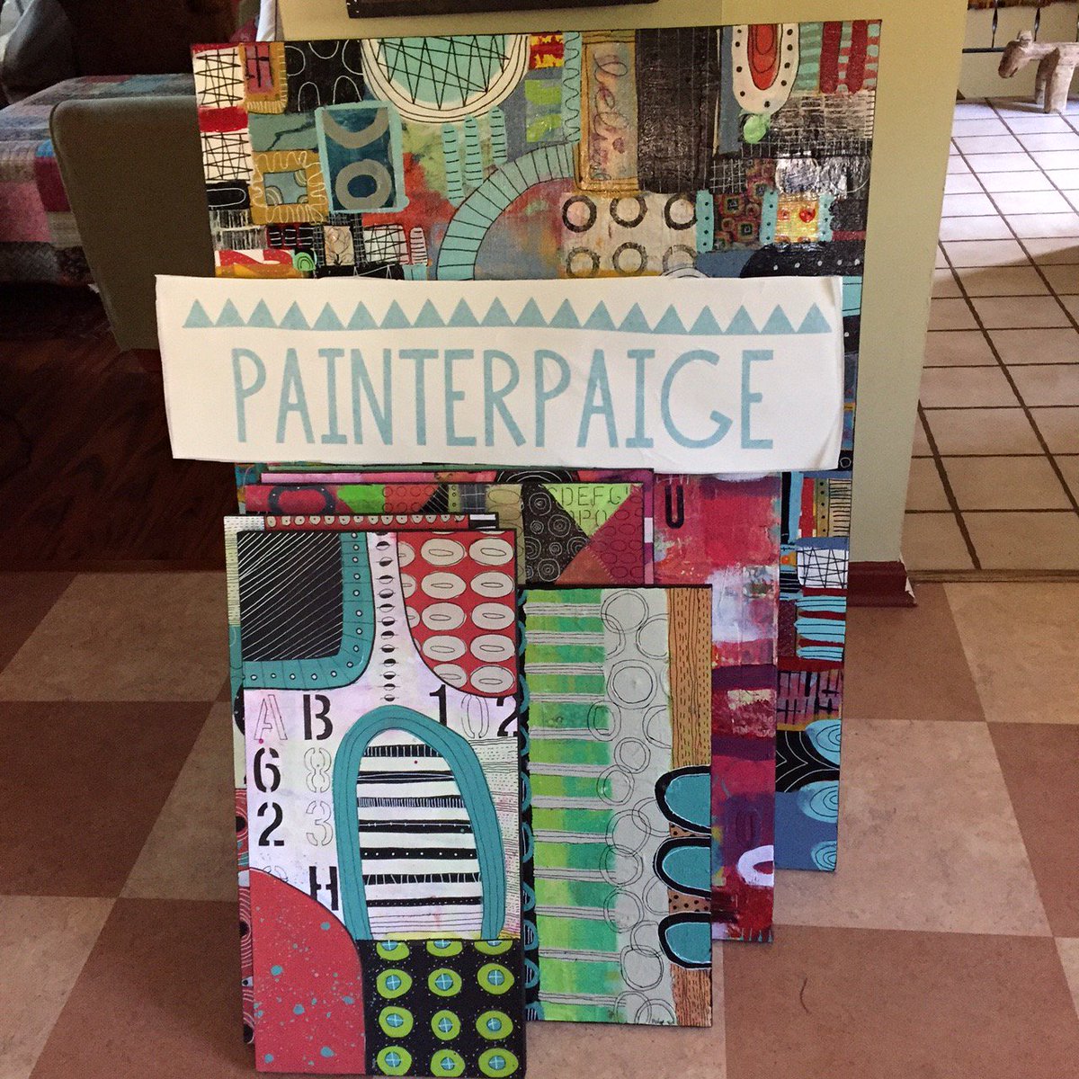 painterpaigeart's tweet photo. getting ready for my @artomatic installation tomorrow  #artomaticdc #madeindc  #acreativedc  #abstractpainting #dcartists #buylocalart https://t.co/suHCU3ts7P