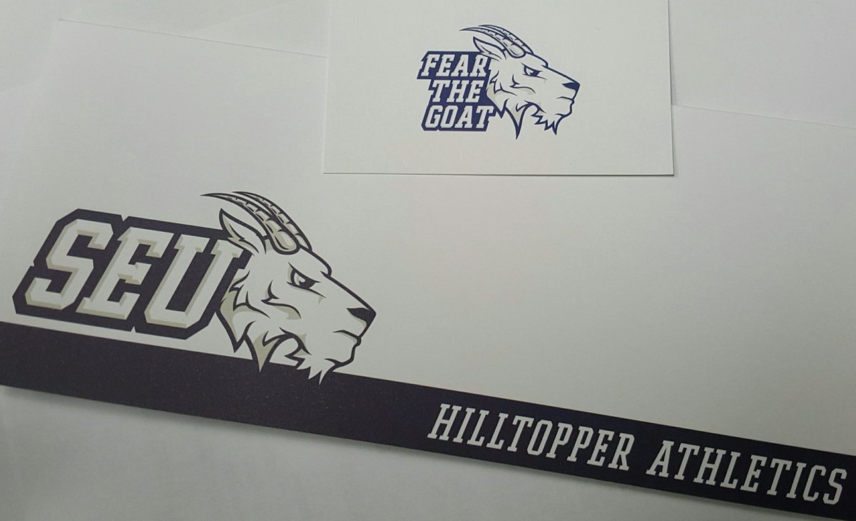 JeffWMason's tweet photo. I love my Mules &amp; Jennies, but I'm not sure there's a better business card in athletics than "Fear the Goat." 
Thanks, @jamo16golf! #BOSCA16 https://t.co/mgq5KTz8O1