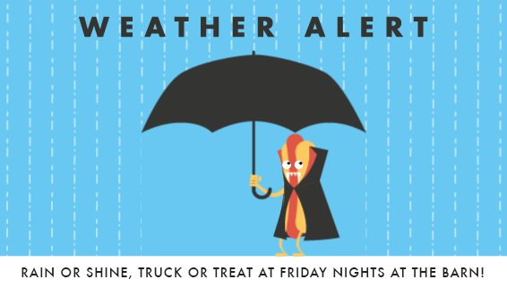 TBDbarn's tweet photo. @offthegridsac and @CapRadioNick host TRUCK-or-TREAT tonight (10/28) @TBDBARN!
Spooky rain included! https://t.co/YqM114URzZ