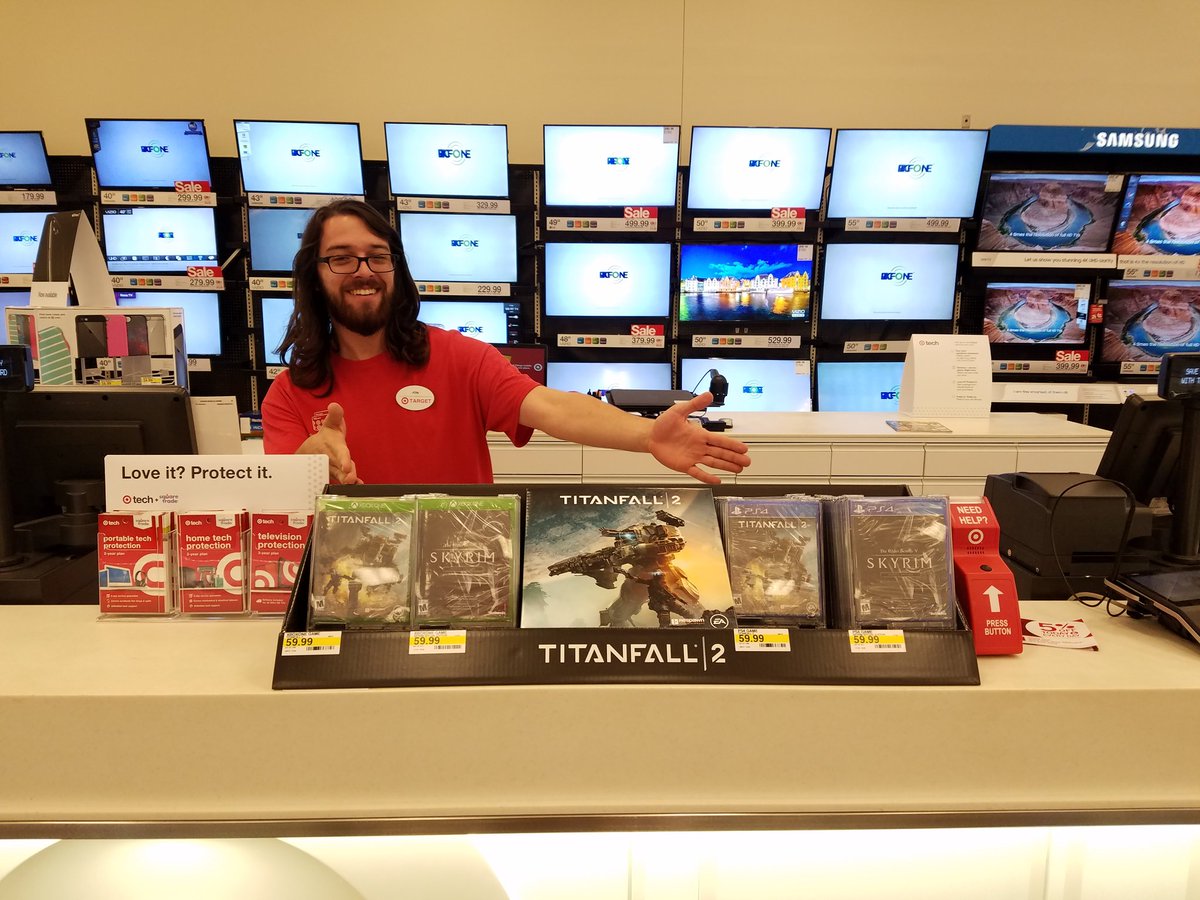 benjibaack's tweet photo. New releases front and center for our guests today! #GeekingOut #1364ALLin #G194GettingScrappy #Titanfall2 #SkyrimSpecialEdition #MustHave https://t.co/XQhZaT7zsL