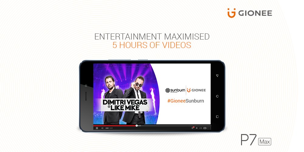 GioneeIndia's tweet photo. Upgrade to the long-lasting 3100 mAh battery and watch your favourite movies non-stop for 5 hours on a single charge. #P7Max https://t.co/4KfKIemUbH
