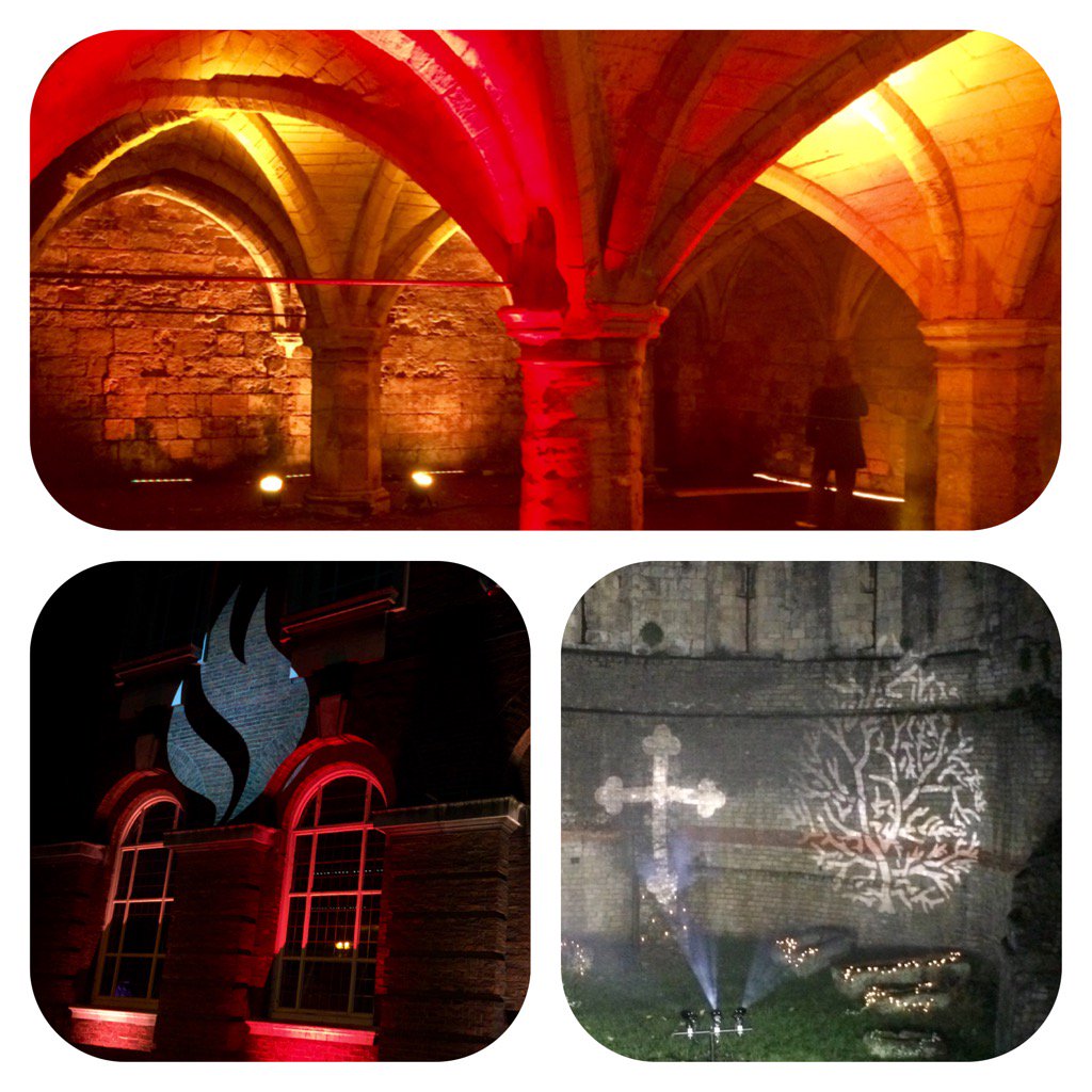 YorkLife1's tweet photo. Some more of the lighting in #York @IlluminateYork Stunning effects at #multangulartower #lightingeffects #history https://t.co/JmlyPfp9H7