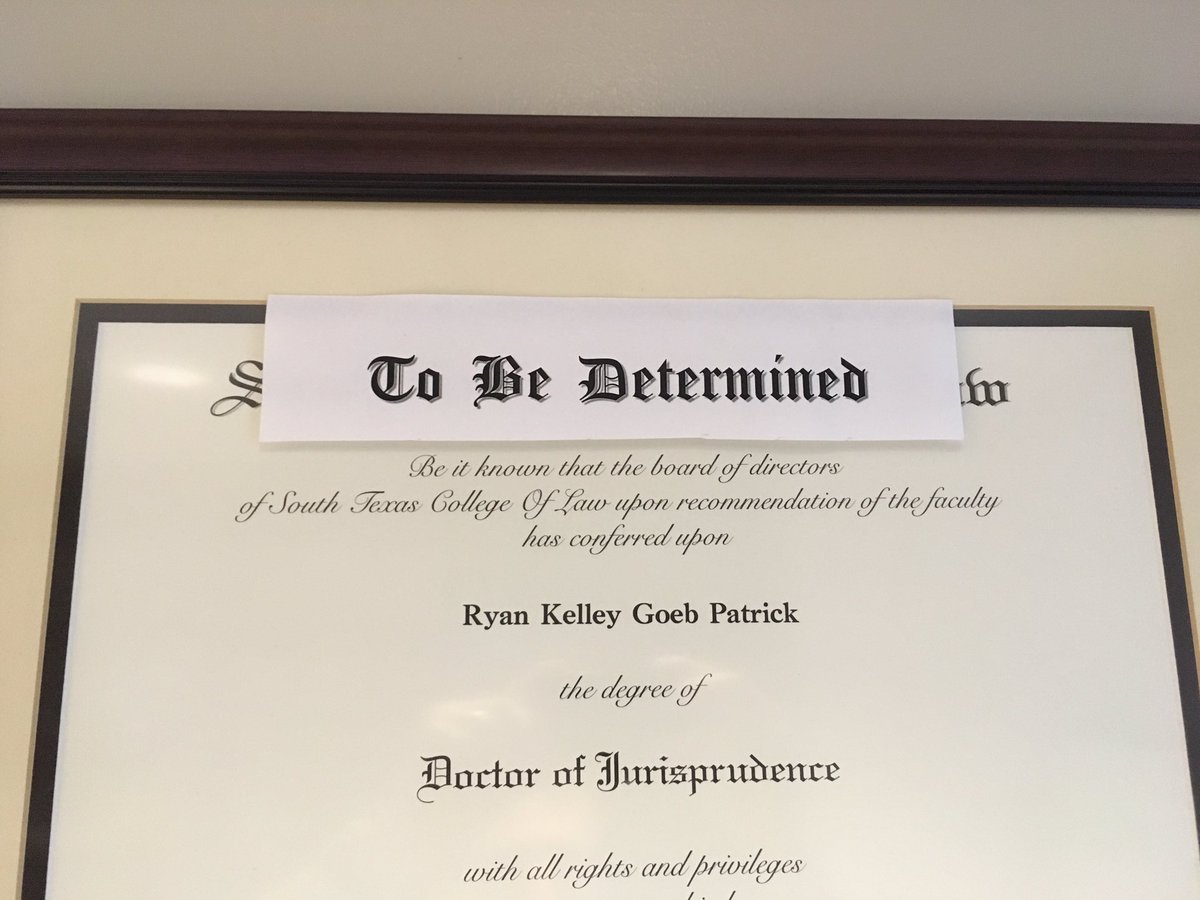 RyanPatrickTX's tweet image. Got the diploma updated today. #stcl