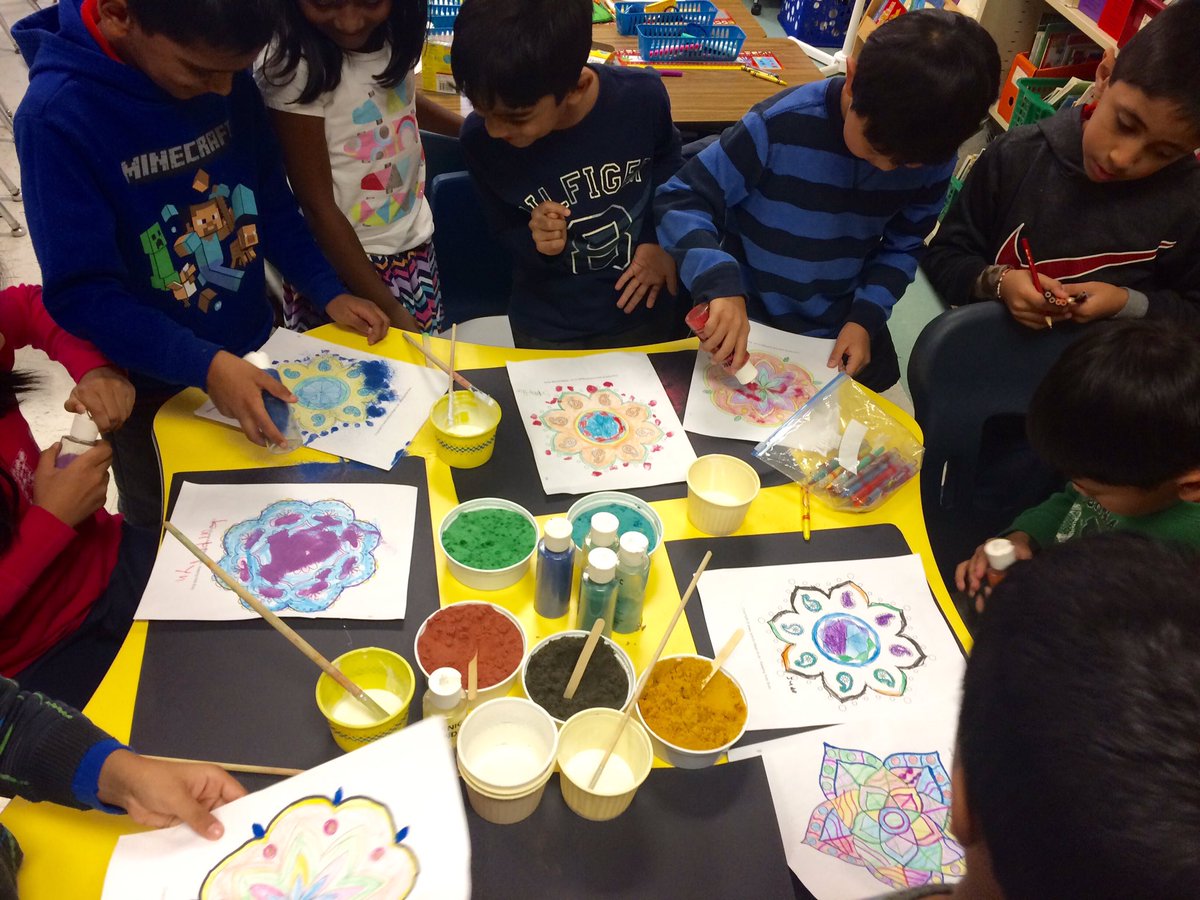 Creating rangolis &amp; learning about The Festival of Lights - Happy Diwali! <a href="/bthompson324/">Briana Thompson</a> <a href="/MenloParkSchool/">MenloPark ES</a>
