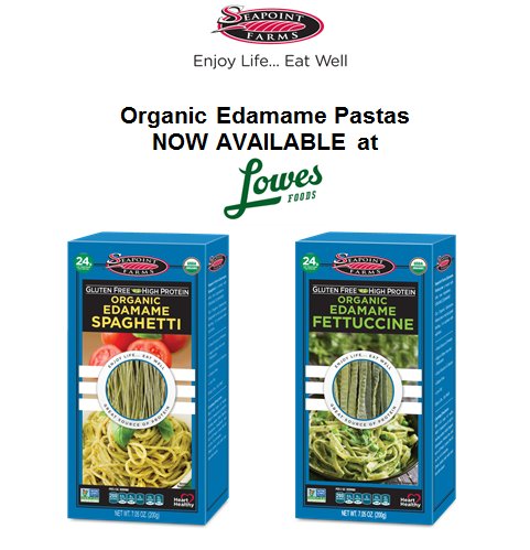 seapointfarms's tweet photo. Seapoint Farm's Organic Edamame Pastas are now available at @LowesFoods! #EnjoyLifeEatWell https://t.co/JtqkGMDSjs