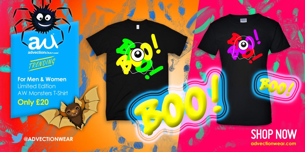 Our new #monsters #tshirts have just crawled out of dark! Spend £50 this weekend for a #FREE #tee advectionwear.com #weekend #shopping