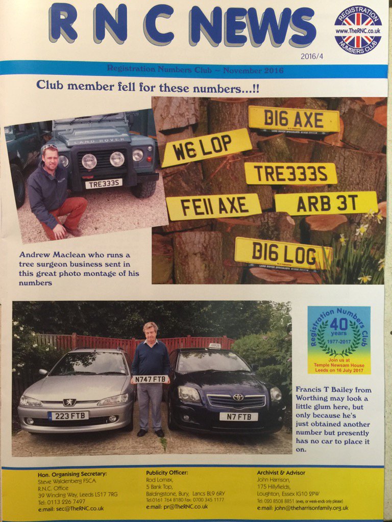ADMTrees's tweet photo. Our registration numbers on front page of RNC news! #privateregistration #numberplate #admtrees #treesurgeon https://t.co/0kWluwyfkc
