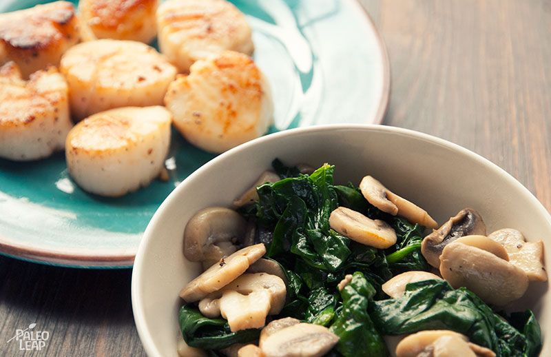 PaleoLeap's tweet photo. Have an elegant dinner at home with delicate scallops and sauteed mushrooms and spinach. #paleo https://t.co/s1OivDnrhr https://t.co/aixlraaJ4S
