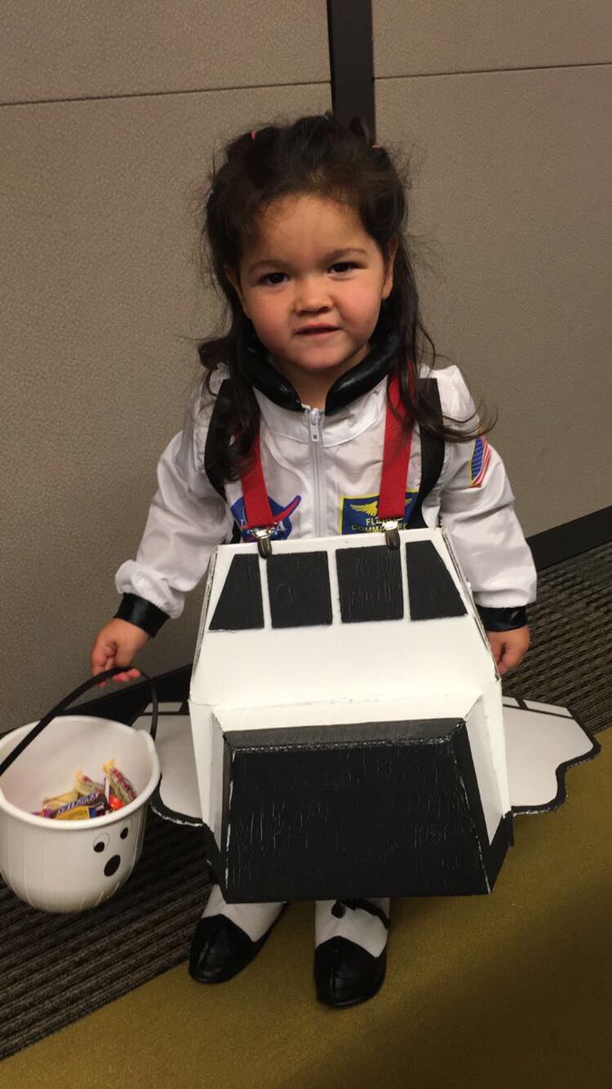 haleyrose404's tweet photo. Best costume of the day! #NASA #fashionbaby #girlpower  - at @Corus360 https://t.co/s81ORWiihn