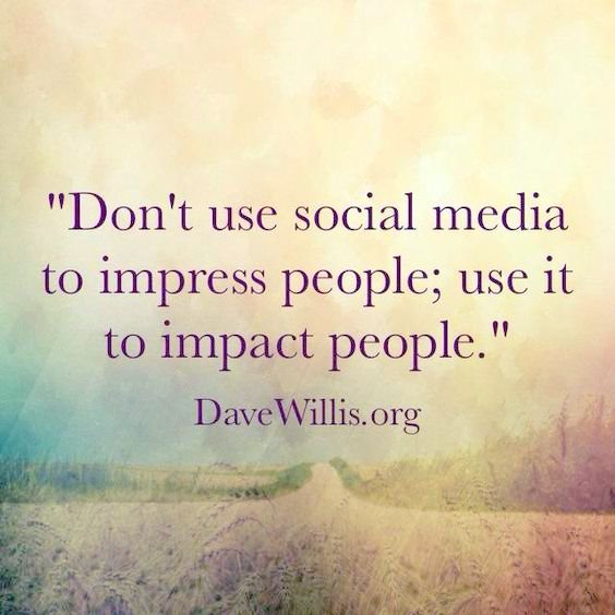 Don't use social media to impress people. Use it to impact people. #contentmarketing #socialmediatip
