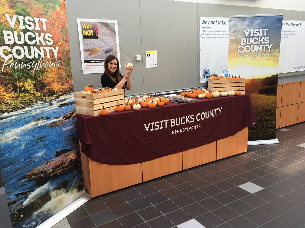 VaultComm's tweet photo. Fun day visiting Bristol-Myers Squibb to talk about all the great things to do in Bucks County this fall! #clientfun https://t.co/jOZhNUeTnm
