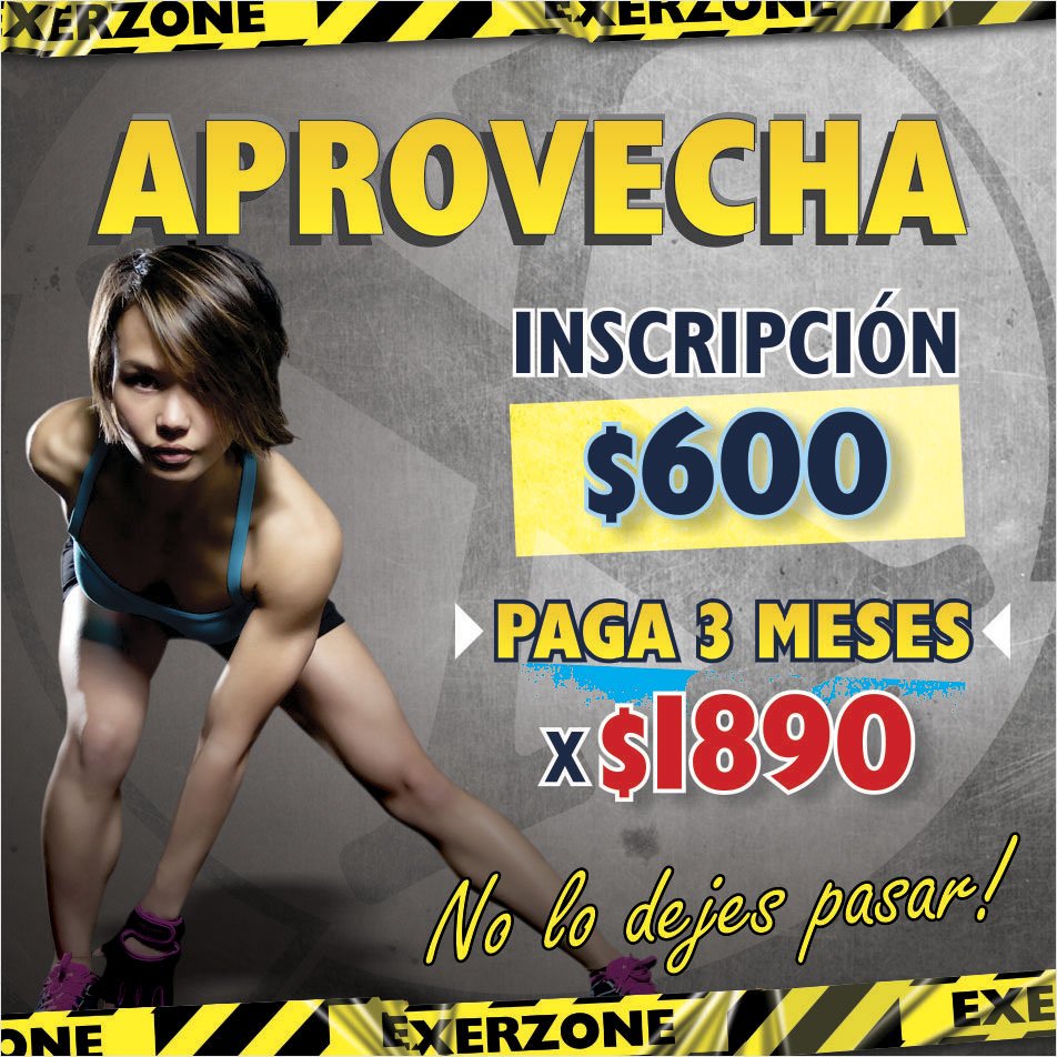 ExerZone's tweet photo. ¡Queremos verte entrenando en nuestras instalaciones! Aprovecha la promoción e inscríbete en #ExerZone. 💪😉 https://t.co/Cs9NJaTtO0