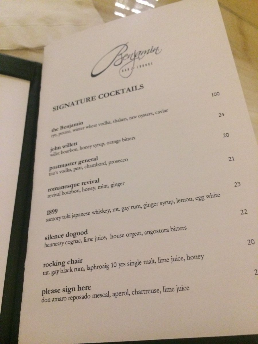 OceanDruen's tweet photo. A Cocktail Menu from one of Trump's Hotel, A Perspective. https://t.co/xBW2TlXuyS https://t.co/rMPjxhc51R