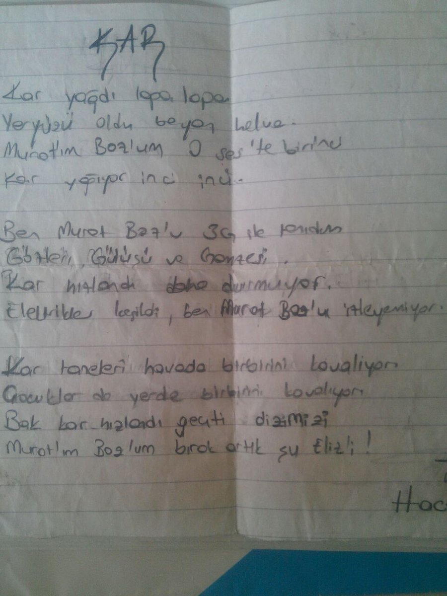 Sene 2012..  9. sınıf dil ve anlatım dersi şiir yazma ödevi 🙈😂 <a href="/MuratBoz/">Murat Boz</a> 😍😂