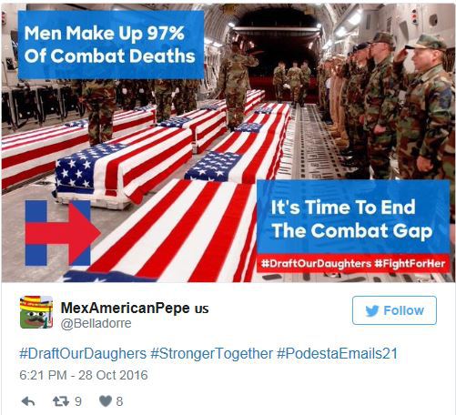 CounterPsyOps's tweet image. #DraftOurDaughters: Pro-War Hillary Faces Backlash Over Female Draft counterpsyops.com/2016/10/28/dra…