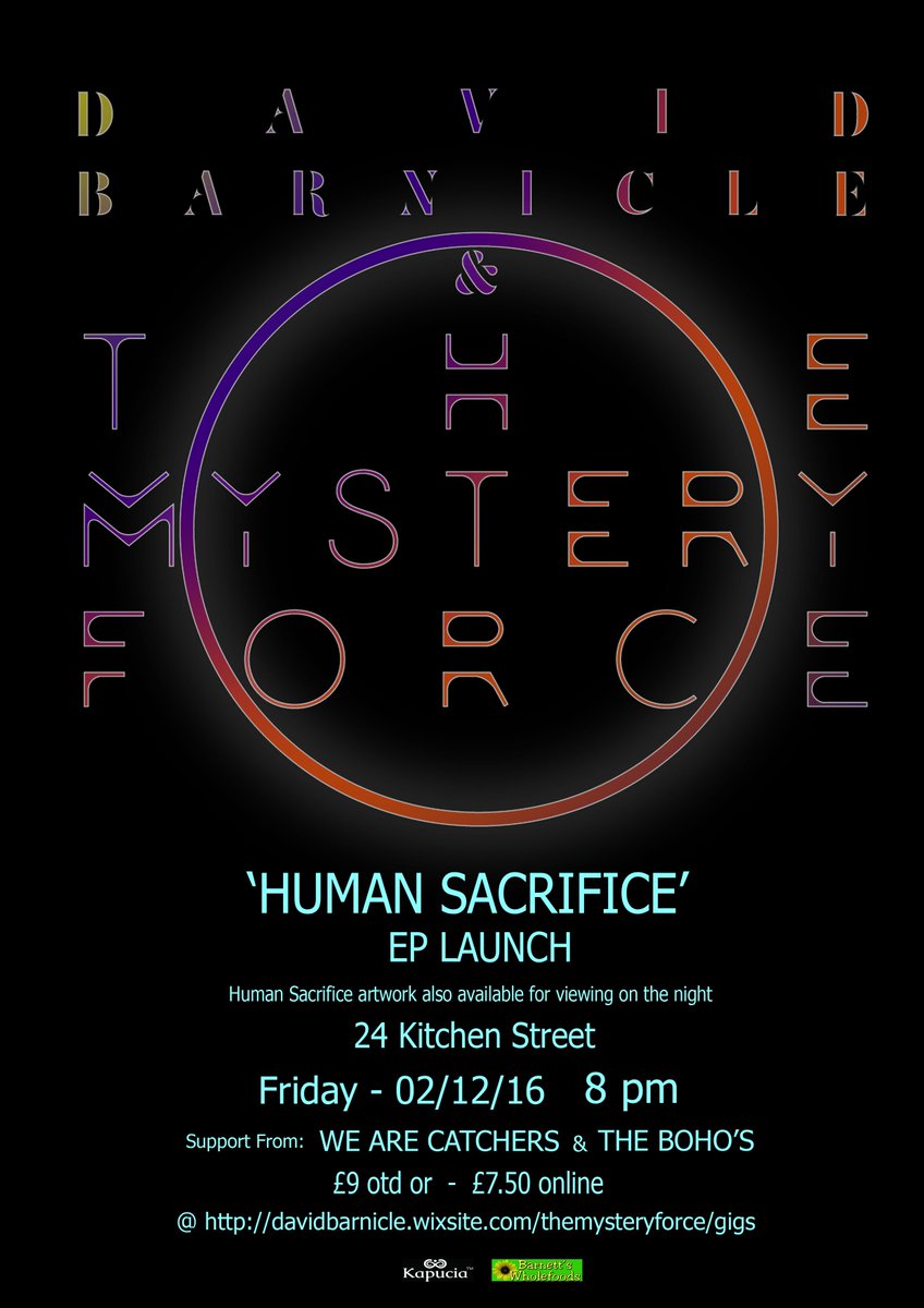 DavidBarnicle's tweet photo. #ep #launch #ComingSoon #HumanSacrifice project by me and The #MysteryForce. Loads of news to come in next few weeks up until the big night! https://t.co/QaNz5GDhA6