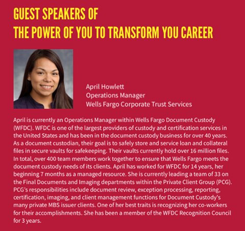 ALPFATC's tweet photo. Meet our guest speaker April Howlett for The Power of You to Transform your Career event https://t.co/ibF5prXq60 https://t.co/gxcCfbL7eS