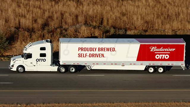 InComplianceMag's tweet photo. First self-driving truck delivers shipment of beer! Thanks to @Uber and @Budweiser! https://t.co/7ms11KrOTl https://t.co/p9FrjDh3cj